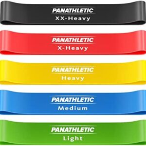 Panathletic Resistance Bands, Set of 5 Bands – 5 Different Resistance Levels, Exercise Guide, eBook, Carry Bag – 5X Booty Loop Band for Butt and Legs Women - Fitness Stretch Band for Workout Men