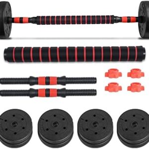ROLTIN Gym Weights Dumbbells Set Adjustable Barbell Wide Large Portable Home Fitness Equipment Exercise Weight Lifting,15KG Set