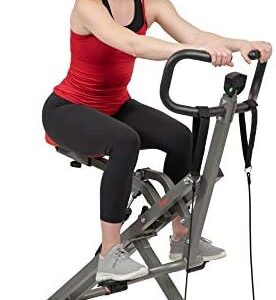 Sunny Health & Fitness Row-N-Ride PRO Squat Assist Trainer, 300 LB. Capacity, 12 Levels of Resistance, Easy Setup & Foldable, Exercise Equipment, Rower, Glute & Leg Trainer Machine - SF-A020052