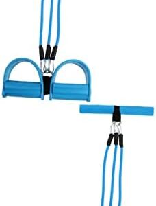 Unomor 2 Sets Pedal Tensioner Home Fitness Equipment Resistance Bands for Stretching Exercise Resistance Bands Pedal Rope Sit up Puller Pedal Resistance Band Nbr Foam Blue Yoga Straps