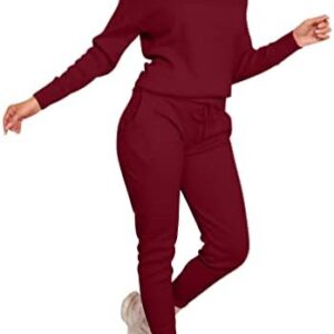 VASAUGE Women's Workout 2 Piece Tracksuit Outfits Long Sleeve Tops Track Sweat Suits Jogger Pants Sets Sweatsuit