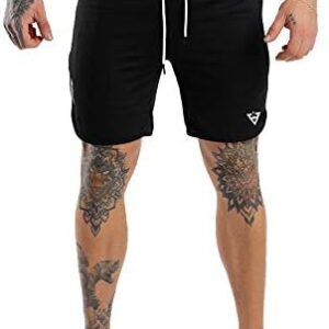 Wangdo Men's Workout Shorts 7" Running Shorts Athletic Bike Shorts Gym Shorts for Men with Zipper Pocket