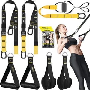 YBW ScandiTech Rraining Kit, Workout Straps for Home, Adjustable Resistance Trainer with Handles, Door Anchor and Carrying Bag for Gym