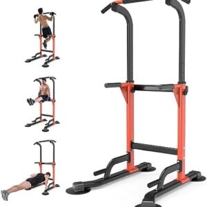 Z ZHICHI Pull Up Dip Station For Home Gym Strength Training Fitness Workout Station Chin-Ups Push-Ups Pull-Ups Dip-Ups 330LBS T055CDC