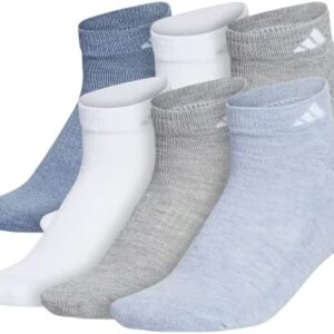 adidas Women's Athletic Cushioned Cut Socks (6-Pair) Low Profile Arch Compression for a Secure Fit